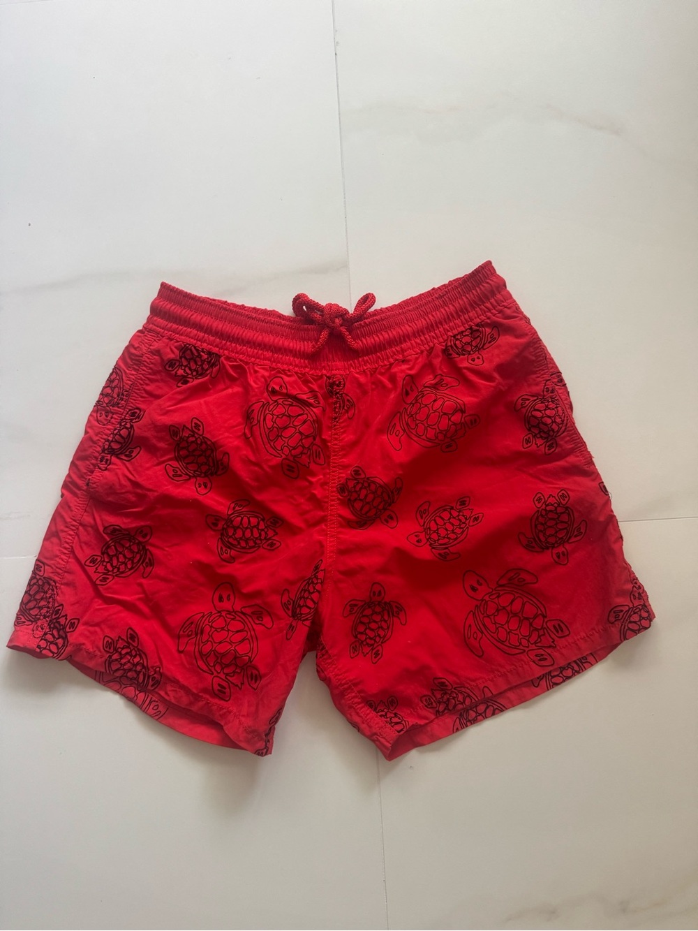Vilebrequin Red and Navy Elastic Waist Swim Shorts
